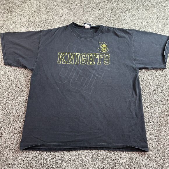 UCF Central Florida Knights Shirt Mens XXL Black Yellow Short Sleeve FLAW - Picture 2 of 13